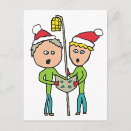 Kerstliedjes zingen briefkaart