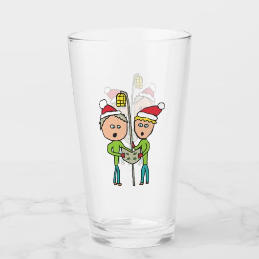 Kerstliedjes zingen glas (Voorkant)