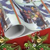 Kerstliedjes zingen in de Sneeuw Cadeaupapier