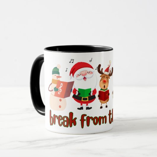 Kerstliedjes zingen Koffiemok Mok (Voorkant links)