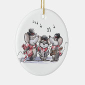 Kerstliedjes zingen met Mic, Mac & Moe Ronde Kerst Keramisch Ornament (Rechts)