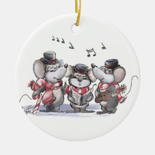 Kerstliedjes zingen met Mic, Mac & Moe Ronde Kerst Keramisch Ornament