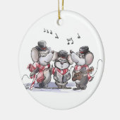 Kerstliedjes zingen met Mic, Mac & Moe Ronde Kerst Keramisch Ornament (Links)