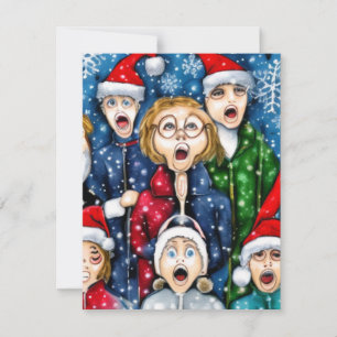 Kerstliedjes zingen notitiekaartje