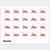 Kerstliedjes zingen ronde sticker (Vel)