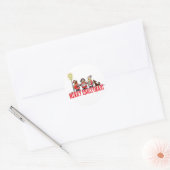 Kerstliedjes zingen ronde sticker (Envelop)