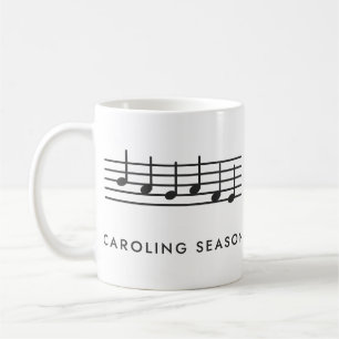 Kerstliedjes Zingen Seizoen Kerstmuziek Noten Koffiemok