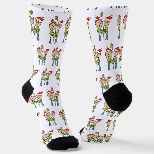 Kerstliedjes zingen sokken (Gebogen)