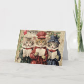 Kerstliedjes zingende katten kaart (Voorkant)