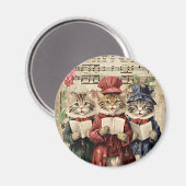 Kerstliedjes zingende katten magneet (Voorkant / Achterkant)