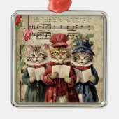 Kerstliedjes zingende katten metalen ornament (Voorkant)