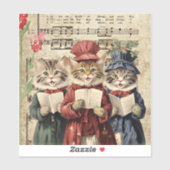 Kerstliedjes zingende katten sticker (Vel)