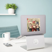 Kerstliedjes zingende katten sticker (Laptop op bureau)