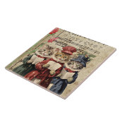 Kerstliedjes zingende katten tegeltje (Zijkant)