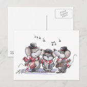 Kerstliedjes zingende Mic, Mac & Moe ansichtkaart Briefkaart (Voorkant / Achterkant)