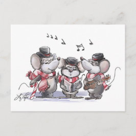 Kerstliedjes zingende Mic, Mac & Moe ansichtkaart Briefkaart