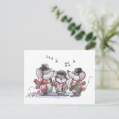 Kerstliedjes zingende Mic, Mac & Moe ansichtkaart Briefkaart (Staand voorkant)