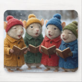 Kerstliedjes zingende muizen in de sneeuw muismat (Voorkant)