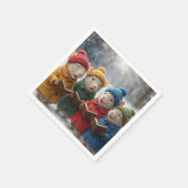 Kerstliedjes zingende muizen in de sneeuw servet (Hoek)