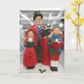 Kerstliedjeszanger decoratie kaart (Gele Bloem)