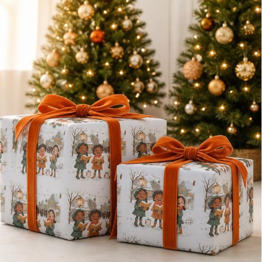 Kerstliedjeszangers cadeaupapier