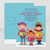 Kerstliedjeszangers Uitnodiging (Voorkant / Achterkant)