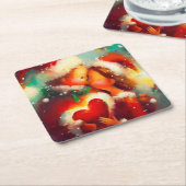 Kerstliefde 3 kartonnen onderzetters (Schuin)