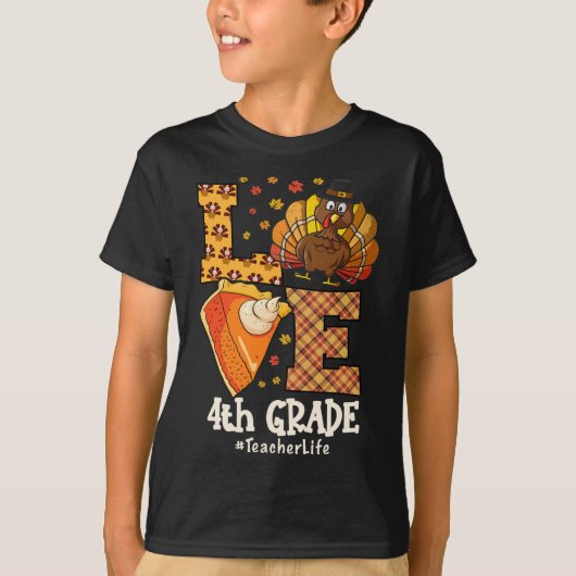 Kerstliefde 4e klas leraar Kalkoen Herfst T-shirt (Voorkant)