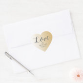 Kerstliefde aangepaste naam glanzend goud ombre ha hart sticker (Envelop)