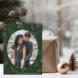 Kerstliefde Couple Foto Green Mistletoe Magnet