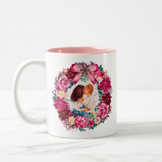 Kerstliefde, de L in LGBTQ, Pride Tweekleurige Koffiemok (Links)