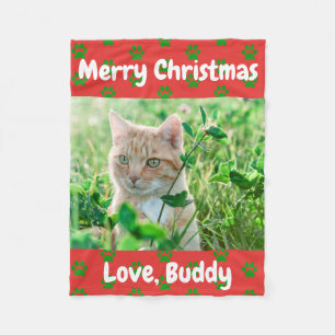 Kerstliefde Dog Cat Dad Pet Photo Fleece Deken