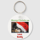 Kerstliefde Dog Cat Dad Pet Photo Sleutelhanger (Voorkant)