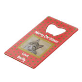 Kerstliefde Dog kattebak papetfoto Creditkaart Flessenopener (Voorkant Gekanteld)
