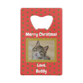 Kerstliefde Dog kattebak papetfoto Creditkaart Flessenopener (Achterkant)