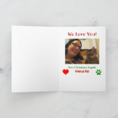 Kerstliefde Dog katteet Pap mam Aangepaste foto's Feestdagen Kaart (Binnen)