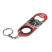 Kerstliefde Dog Papa Pet Foto Mini Flessenopener (Voorkant Gekanteld)