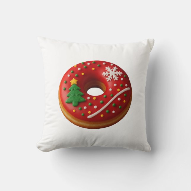 Kerstliefde Donut Worp Kussen (Voorkant)