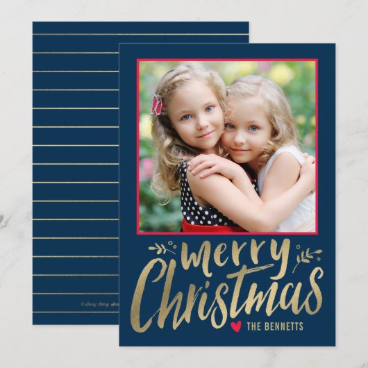 Kerstliefde EDITABLE COLOR Holiday Fotokaart Feestdagenkaart (Voorkant / Achterkant)