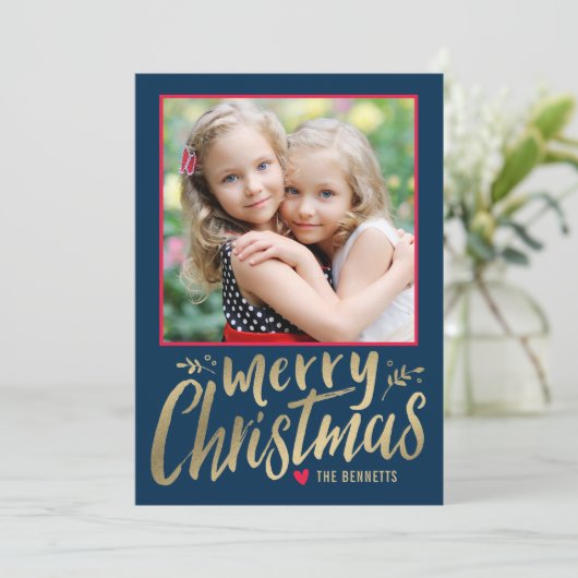 Kerstliefde EDITABLE COLOR Holiday Fotokaart Feestdagenkaart (Staand voorkant)