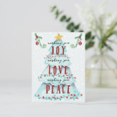 Kerstliefde en vrede briefkaart (Staand voorkant)