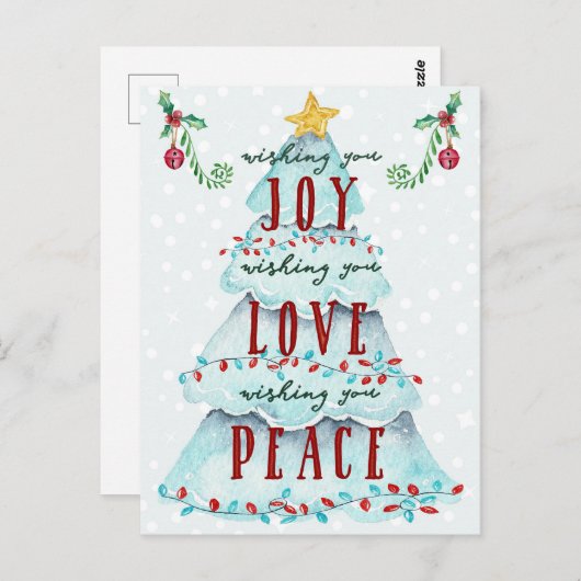 Kerstliefde en vrede briefkaart (Voorkant / Achterkant)