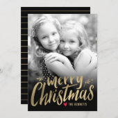 Kerstliefde feestdag Fotokaart Gold Feestdagenkaart (Voorkant / Achterkant)