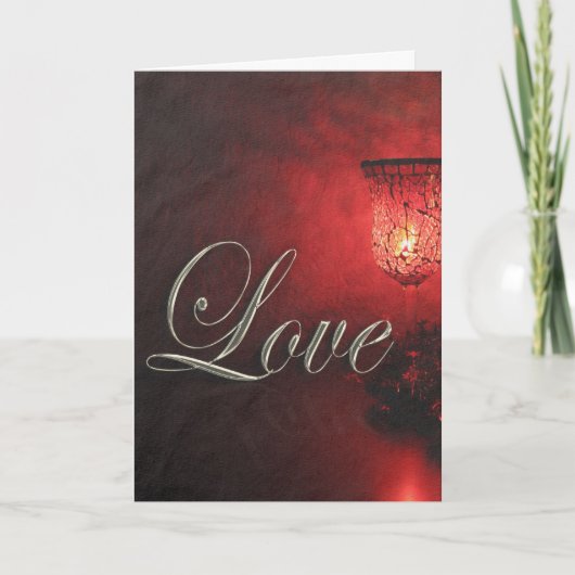 Kerstliefde Feestdagen Kandlelight Soft Glow mas Kaart (Voorkant)