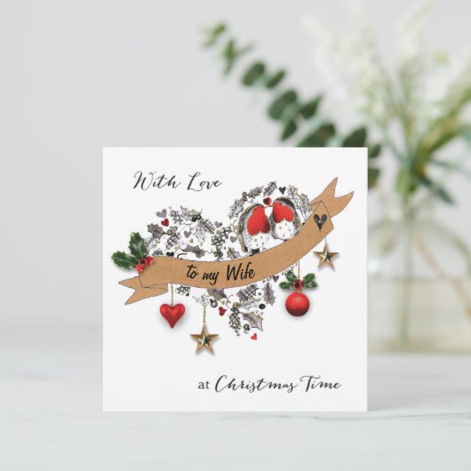 Kerstliefde Feestdagenkaart (Staand voorkant)