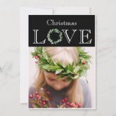 Kerstliefde Foto Eucalyptus Krans Feestdagenkaart (Voorkant)