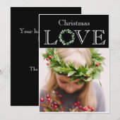 Kerstliefde Foto Eucalyptus Krans Feestdagenkaart (Voorkant / Achterkant)
