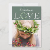 Kerstliefde Foto Eucalyptus Krans Feestdagenkaart (Voorkant)
