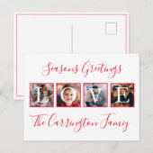 Kerstliefde Foto kerstfeestdag Briefkaart (Voorkant / Achterkant)