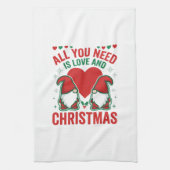 Kerstliefde Hart Kabouterontwerp Sinterklaas Theedoek (Verticaal)